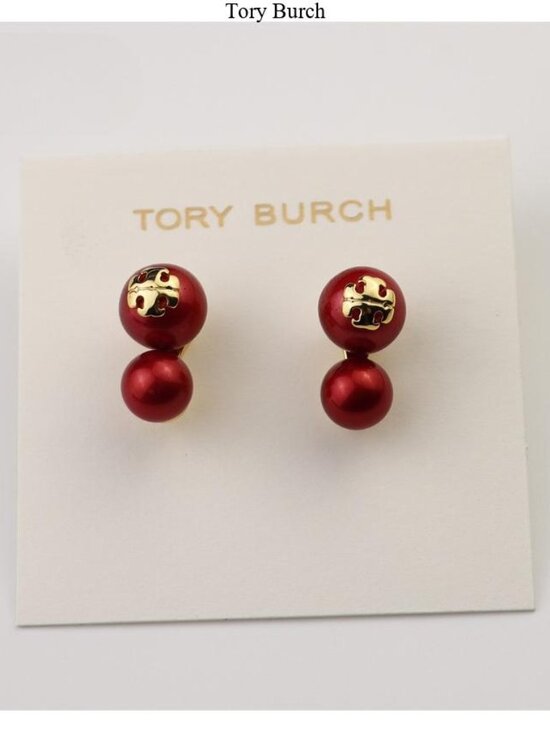 Tory Burch Roxanne Circle Stud Earrings Rolled Brass/Pale  Tory Burch Earrings(Brand New)